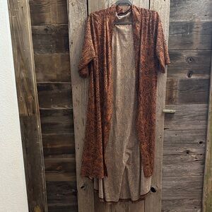 Crazy Train Brown and Tan Patterned kimono